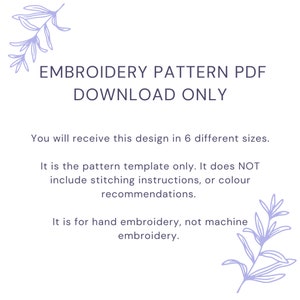 Floral Sleeping Cat Embroidery Pattern Template, Cute Cat Embroidery, Cat Lover Gift For Cat Lady, Crazy Cat Lady Modern Cat Embroideries image 6