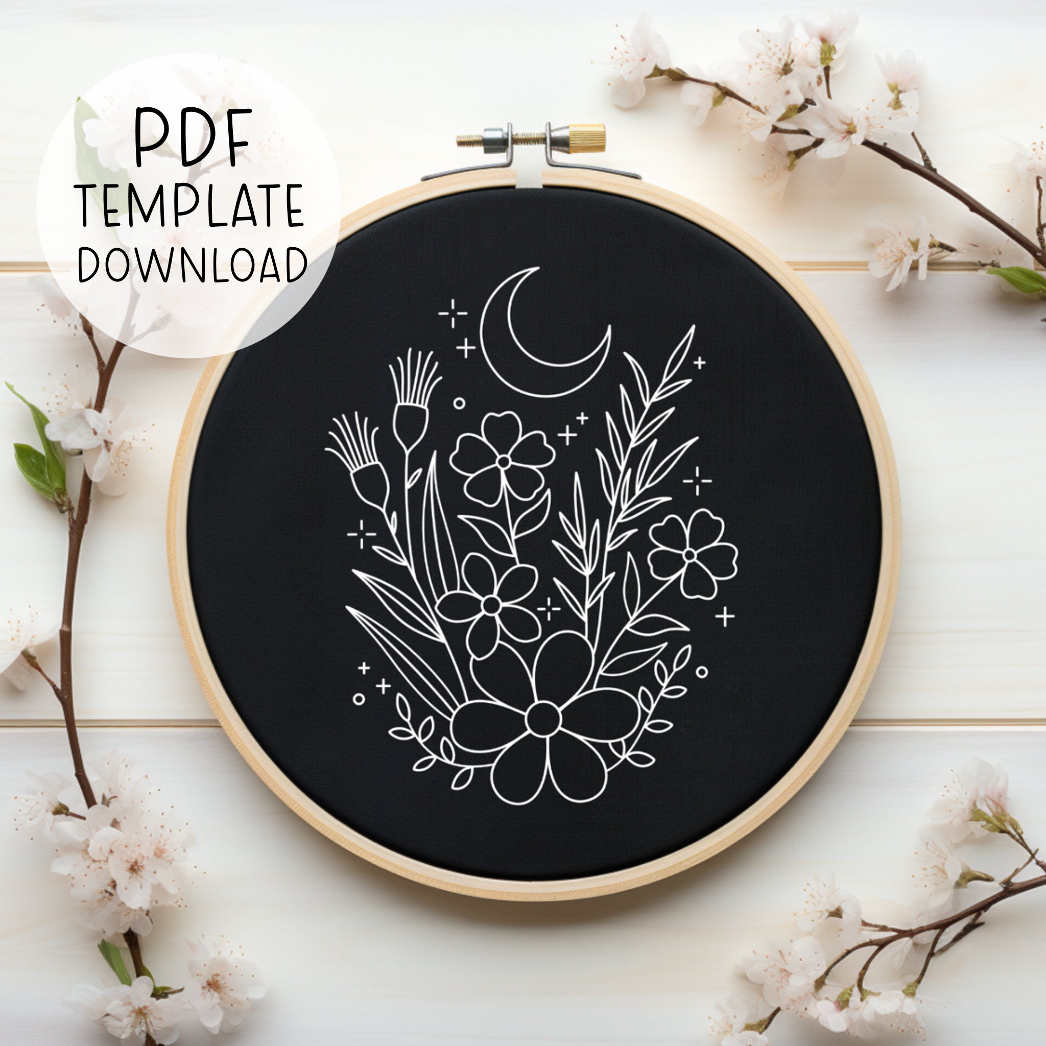 Flowers Hand Embroidery Pattern Download, Beginner Hand Embroidery ...