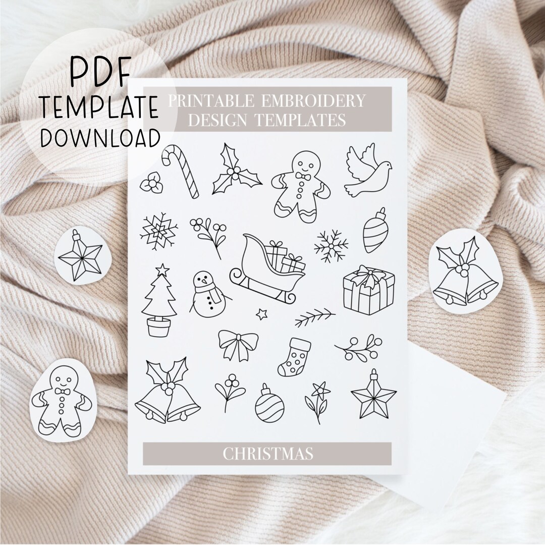 Printable Christmas Embroidery Patterns Sheet Winter Embroidery Printable Christmas Embroidery Patterns Sheet Winter Embroidery