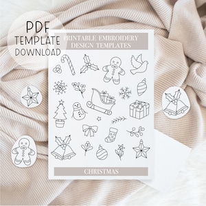 Printable Christmas Embroidery Patterns Sheet, Winter Embroidery Designs, DIY Embroidery Patch Designs Download For Stick And Stitch DIY