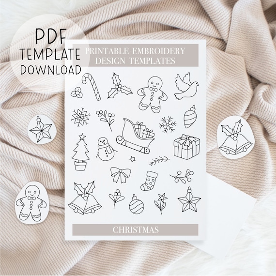 Printable christmas embroidery patterns sheet, winter embroidery designs,  diy embroidery patch designs download for stick and stitch diy - etsy