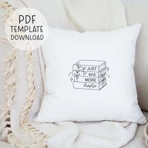 Just One More Chapter Embroidery Pattern Download, Reading Book Decor ...