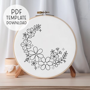 Flowers Embroidery Pattern Instant Download, Botanical Embroidery PDF, Floral Nature Embroidery, Plant Embroidery Design, Floral Embroidery