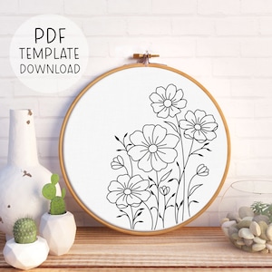 Wildflowers Embroidery Pattern Instant Download, Botanical Embroidery PDF, Floral Nature Embroidery, Easy Embroidery Wildflower Embroidery