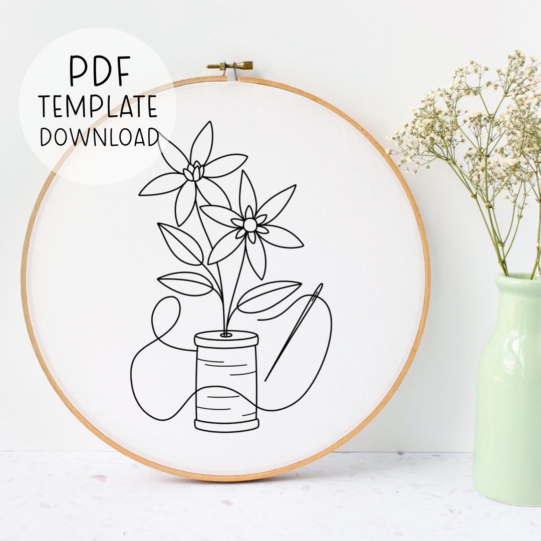 Sewing Hand Embroidery Pattern, Thread Embroidery Design, Embroidery ...