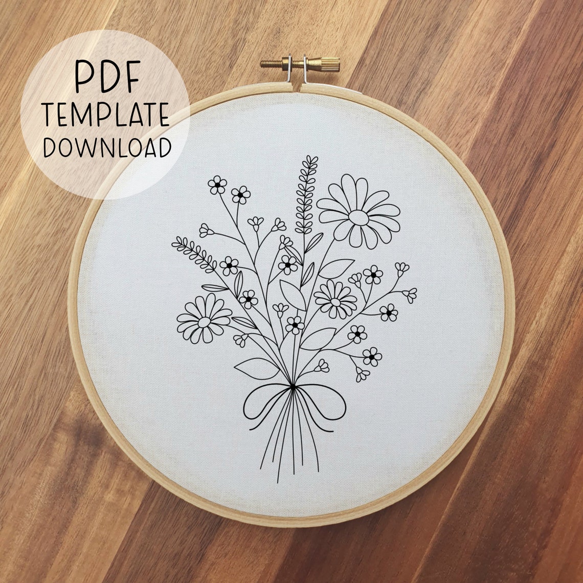 Floral Bouquet Embroidery Pattern Template Beginner Floral Etsy Floral Bouquet Embroidery Pattern Template Beginner Floral Etsy