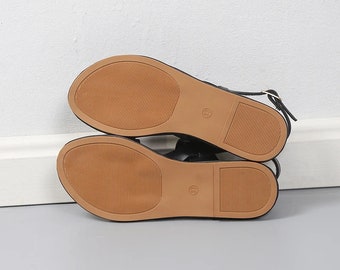 sandales plates en cuir pour femmes .