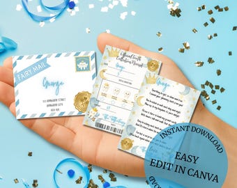 Boys Tooth Fairy Set: Editable Letter, Receipt, Envelope (Digital Download A4 Size)