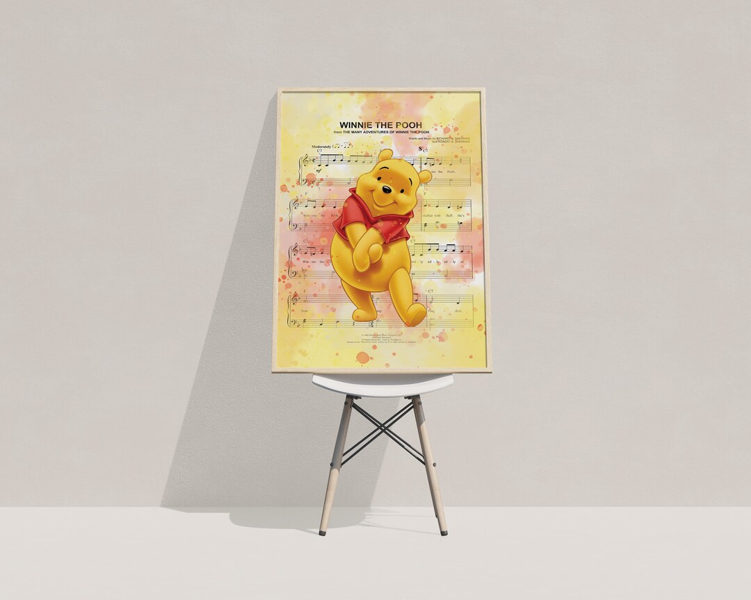 Winnie the Pooh Sheet Music Art Print Disney Art Nursery Wall Etsy