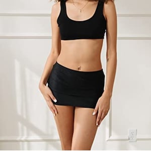 Stretchy Mini Skirt | Pinup Doll Tight Micro Mini Pencil Skirt | Fun Flirty Tube Skirt | Sexy Bodycon Lingerie Skirt | Clubwear