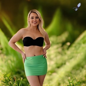 Pin Up Doll Bodycon Mini Skirt | Women Mini Skirt | Stretchy Tube Skirt | Flattering Fit Mini Low Rise Skirt | Stretch Skirt |Short Lingerie
