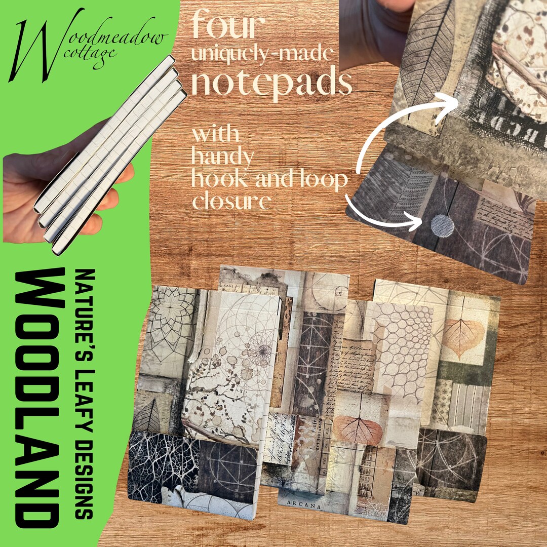 Set of Four, 3x5 Notebooks, Altered Notebook, Mini Notebook, Sturdy