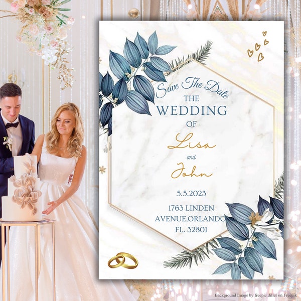 Wedding Invitation Card Classic Art Design Bridal Online Editable and printable Canva Templates