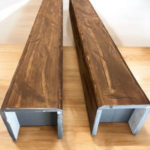 Rustieke imitatiehouten balken lengte 100 cm L12xH12 - L15xH10 cm