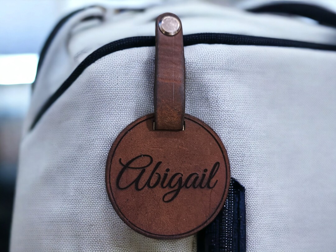 Personalised Leather Key Ring, Monogrammed, Leather Name Tag, Bag Tag ...