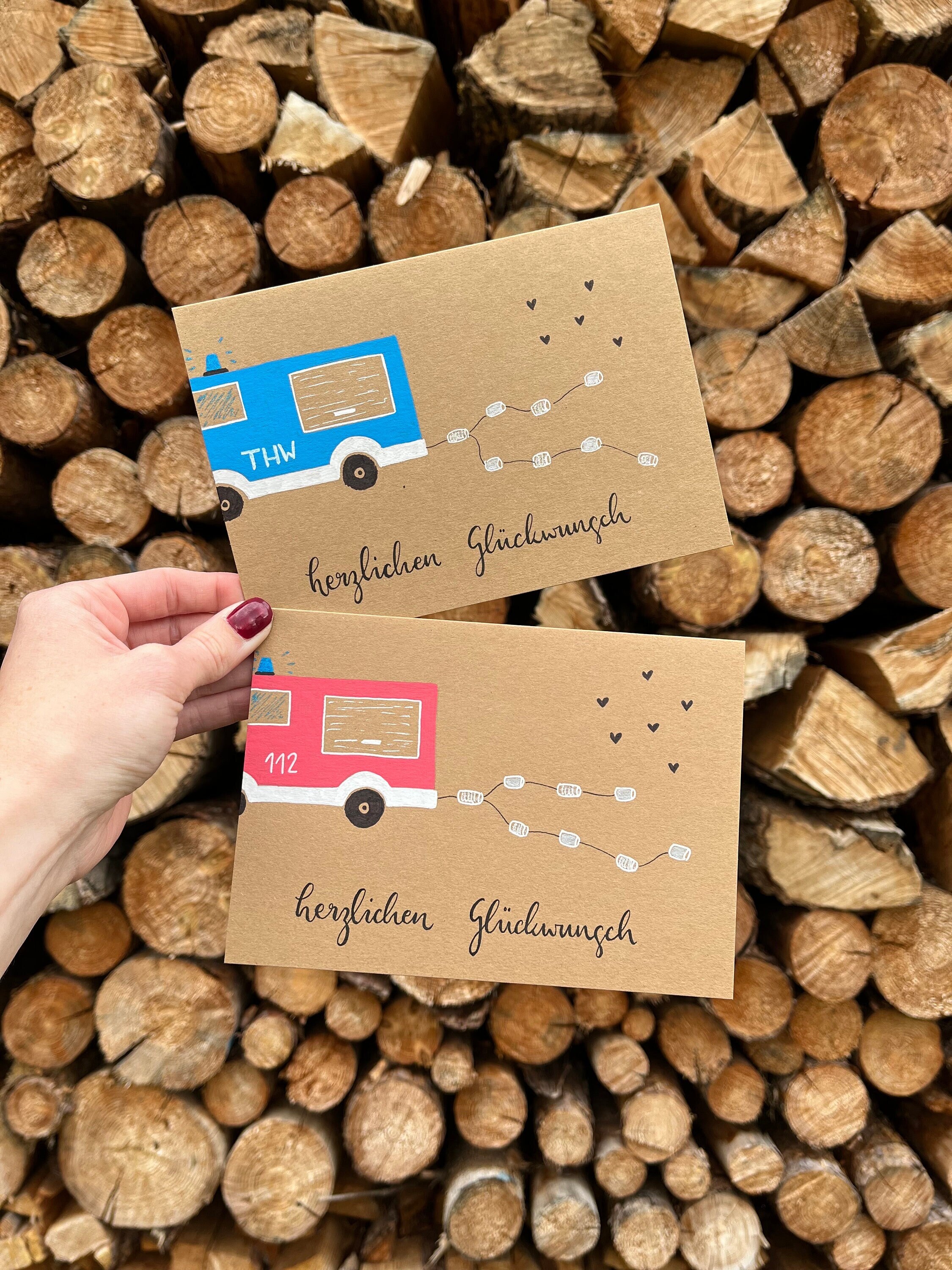 Karte Zur Hochzeit Feuerwehr THW Feuerwehr THW Hochzeit Klappkarte Mit