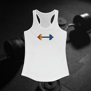 Gay Pride gewichtheffer racerback tanktop, tanktop
