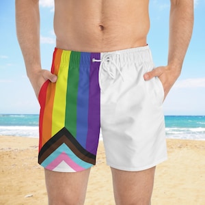 Witte Gay Pride-zwembroek