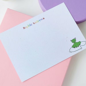 Biglietto di auguri personalizzato - rana - cancelleria personalizzata - biglietti di ringraziamento - cancelleria divertente - biglietti personalizzati - formato cartolina grande (5 x 7 pollici)