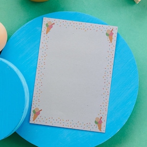 A5 Papel de escritura - helado - regalo de papelería - amigo por correspondencia - papel rayado - papel de escritura - sobres - correo postal - A5 - regalo de verano