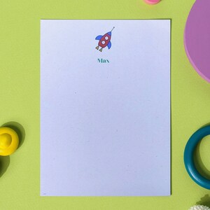 Raumschiff Karten - Dankeschöne Grußkarten - Briefpapier - Personalisierte Grußkarten - Geschenk für Kinder - 13 x 18 cm