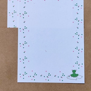 Papel de escribir A5 y sobres - papelería de rana - regalo de papelería - escritura A5 - tema de vida silvestre - papel de nota lindo - papel de carta simple