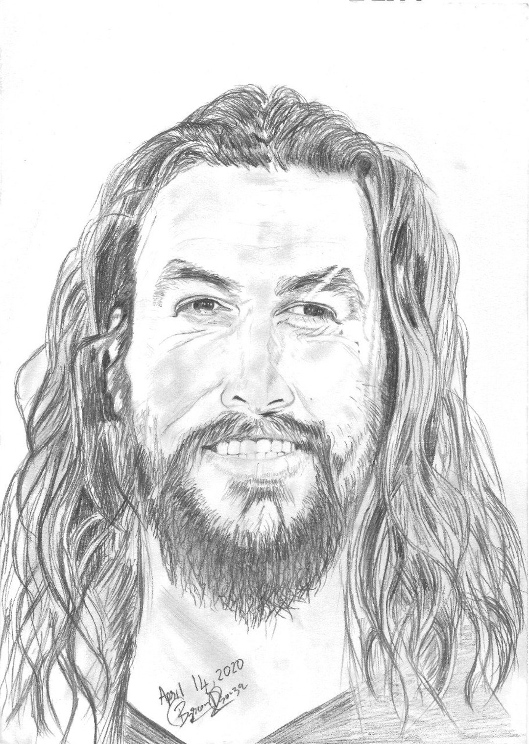 Handmade Portrait Sketch Jason Momoa - Etsy