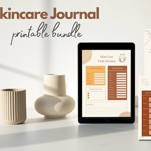 Simple, Minimalist Weekly Glow Up Skincare Planner Bundle, Beauty Journal, Skincare Journal, Selfcare Journal