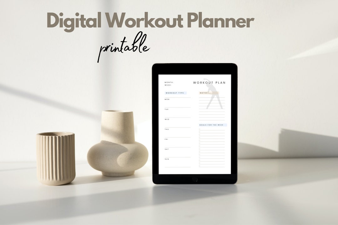 Digital Workout Planner, Digital Download Planner Workout, Exercise