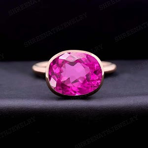 AAA Flawless Oval Ruby Large Gemstone Ring Engagement Solitaire Ring 18k Solid Gold Women Jewelry Anniversary Gift For Love Engraved Ring