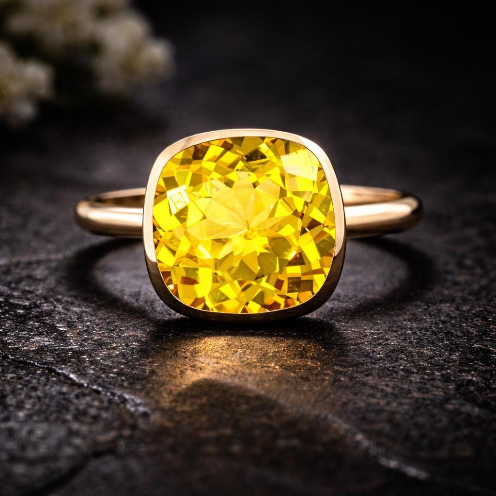 Yellow sapphire ring - Etsy 日本