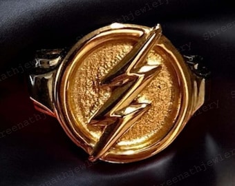 Flash Ring,Sterling Silver Ring,Flash Point Ring,DC Comics,DC Jewelry,14k  Gold Ring,Unisex Ring,Stackable Ring,Barry Allen Ring,Cosplay Ring