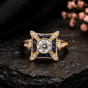 Antique European Diamond Ring, Vintage Inspire Women's Promise Ring, Old Edwardian Ring, Engagement Proposal Ring, Birthday Gift For Love