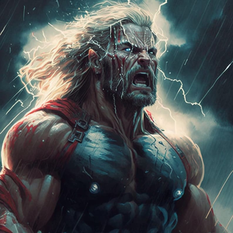 Thor Png Thor Fan Art Wallpaper AI Designed Wallpaper Etsy