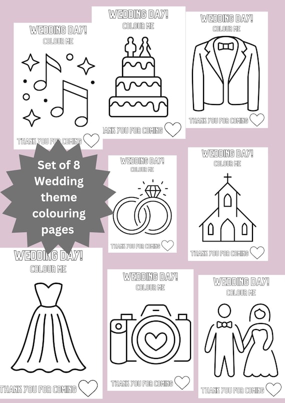 Wedding Activity Book for Kids Wedding Coloring Book Kids Activity Kits for Wedding  Wedding Coloring Page Printable Wedding Day Fun 