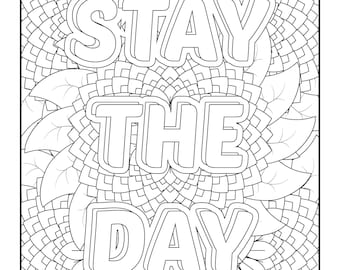 200+ Inspirational Coloring Pages - Stress Relief Pictures with Quotes - Digital Download