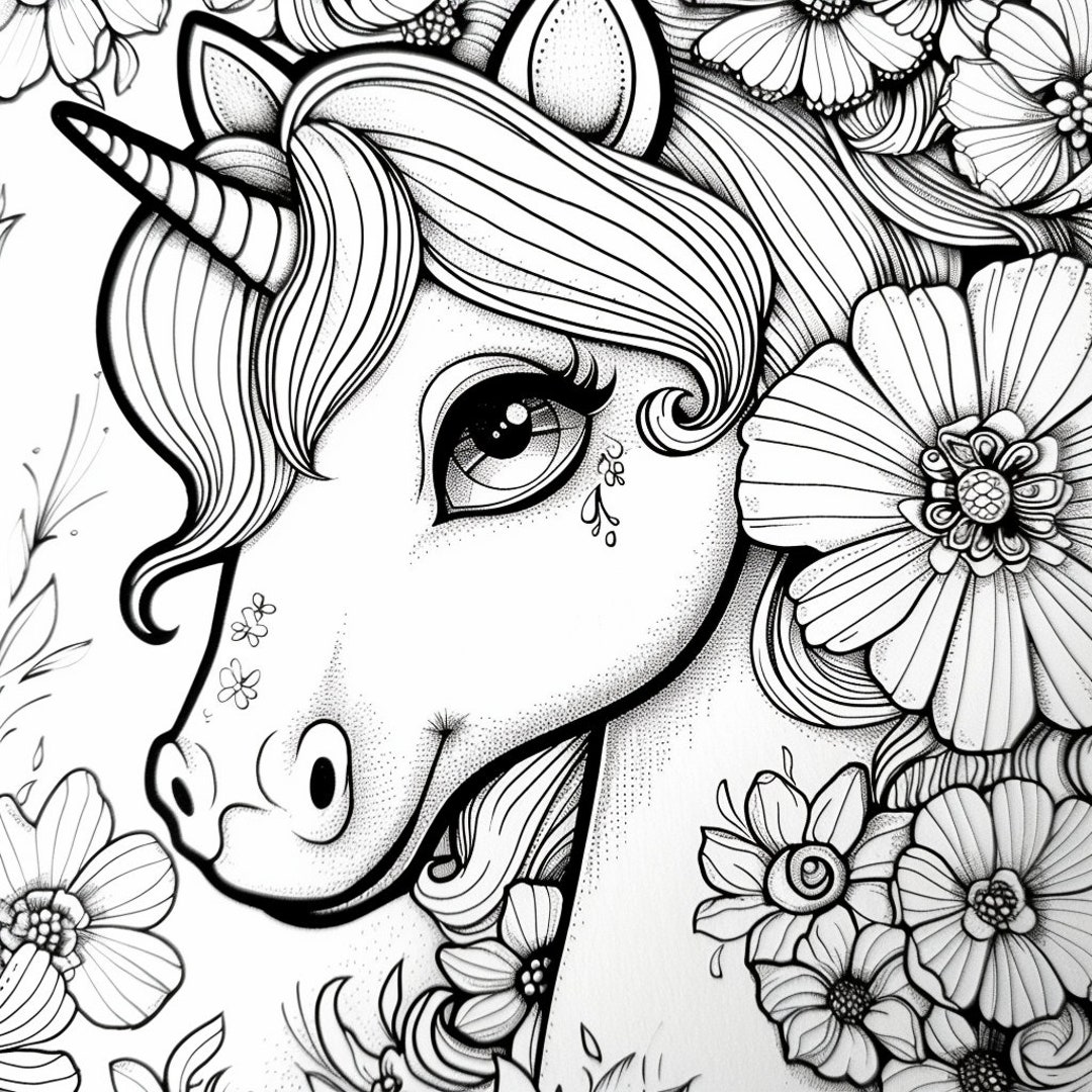 版画 Unicorn Volleyball print Enchanted Unicorn Wonderland: 154 Perfect Coloring Pages for