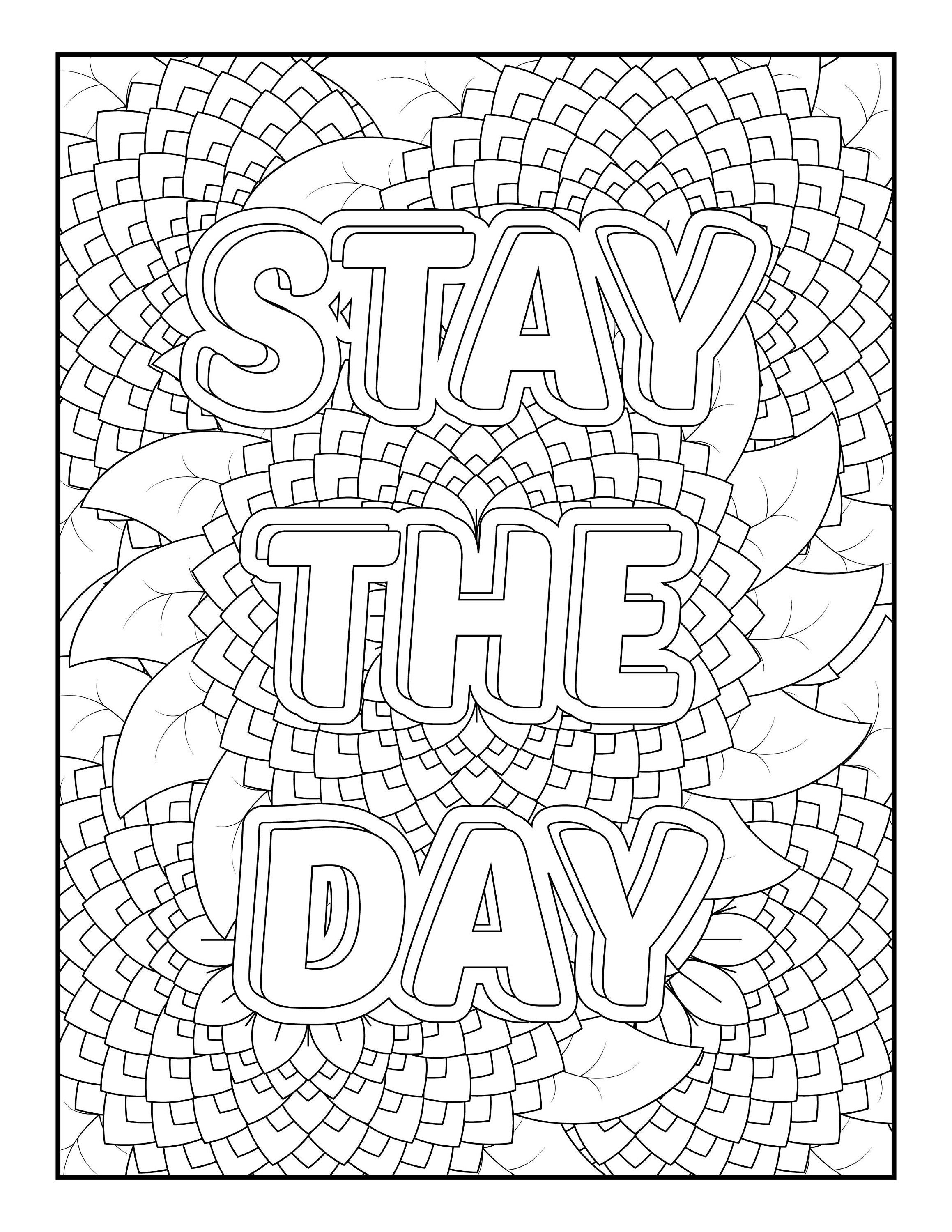 200+ Páginas de colorear inspiradoras con frases – Pack antiestrés para adultos (descarga digital)