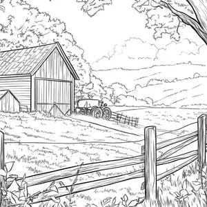 Målarbok för landsbygden: 100 fridfulla landskapsscener (digital nedladdning)