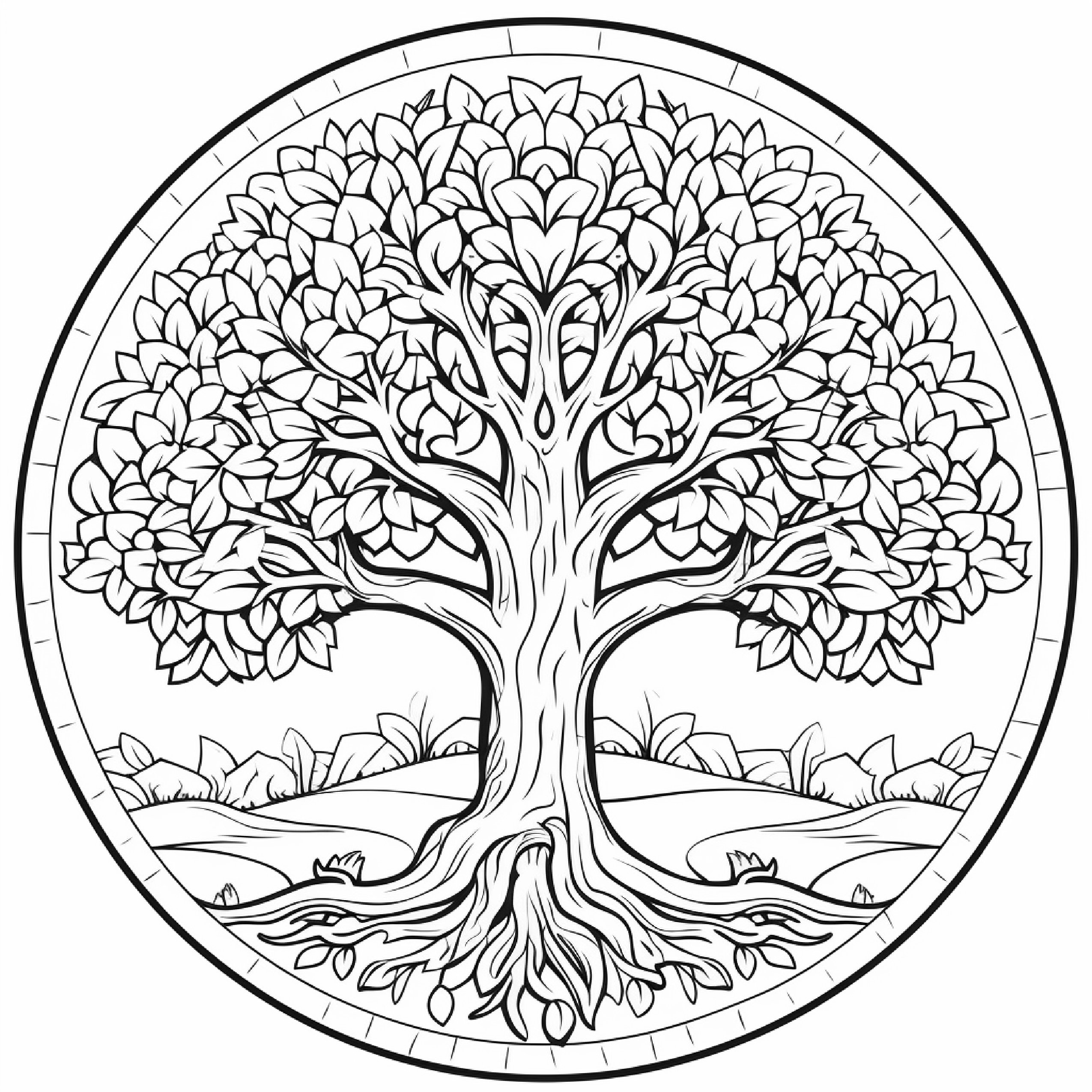 98 Mandala Trees Coloring Pages Instant Download JPG and PNG Formats ...