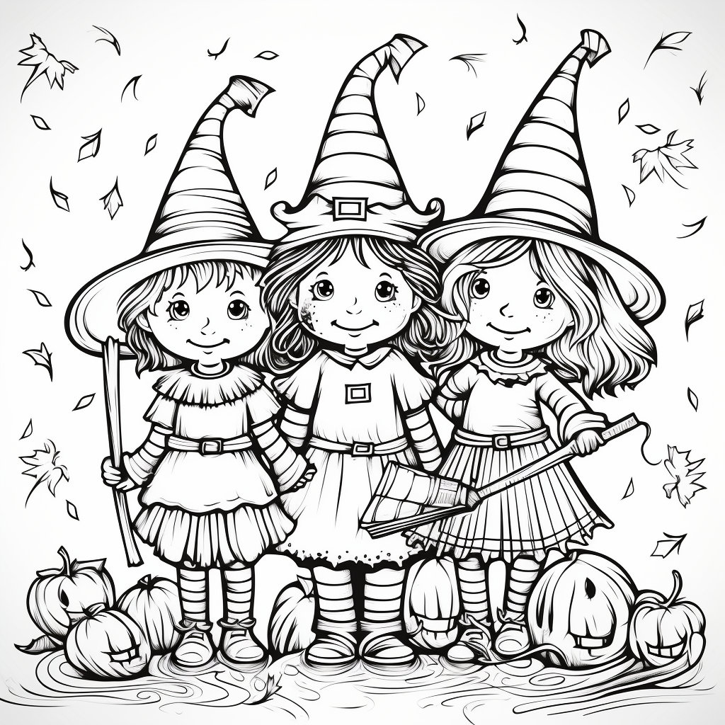 Enchanting Halloween Witches Coloring Pages: Spellbinding Designs for a