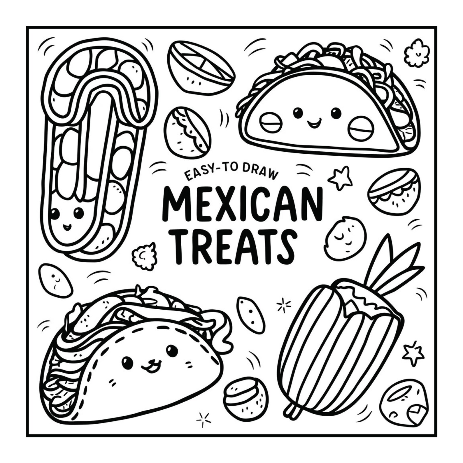 Mexican Treats Coloring Book: 50 Fun Printable Pages (digital Download ...