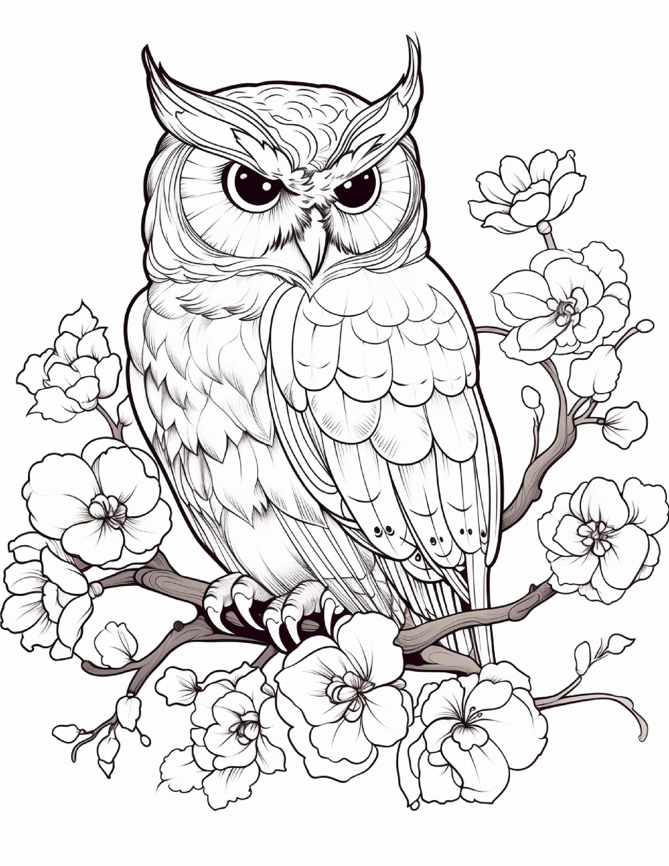 112 Beautiful Owl Coloring Pages | PDF Download + JPG & PNG Files - Etsy