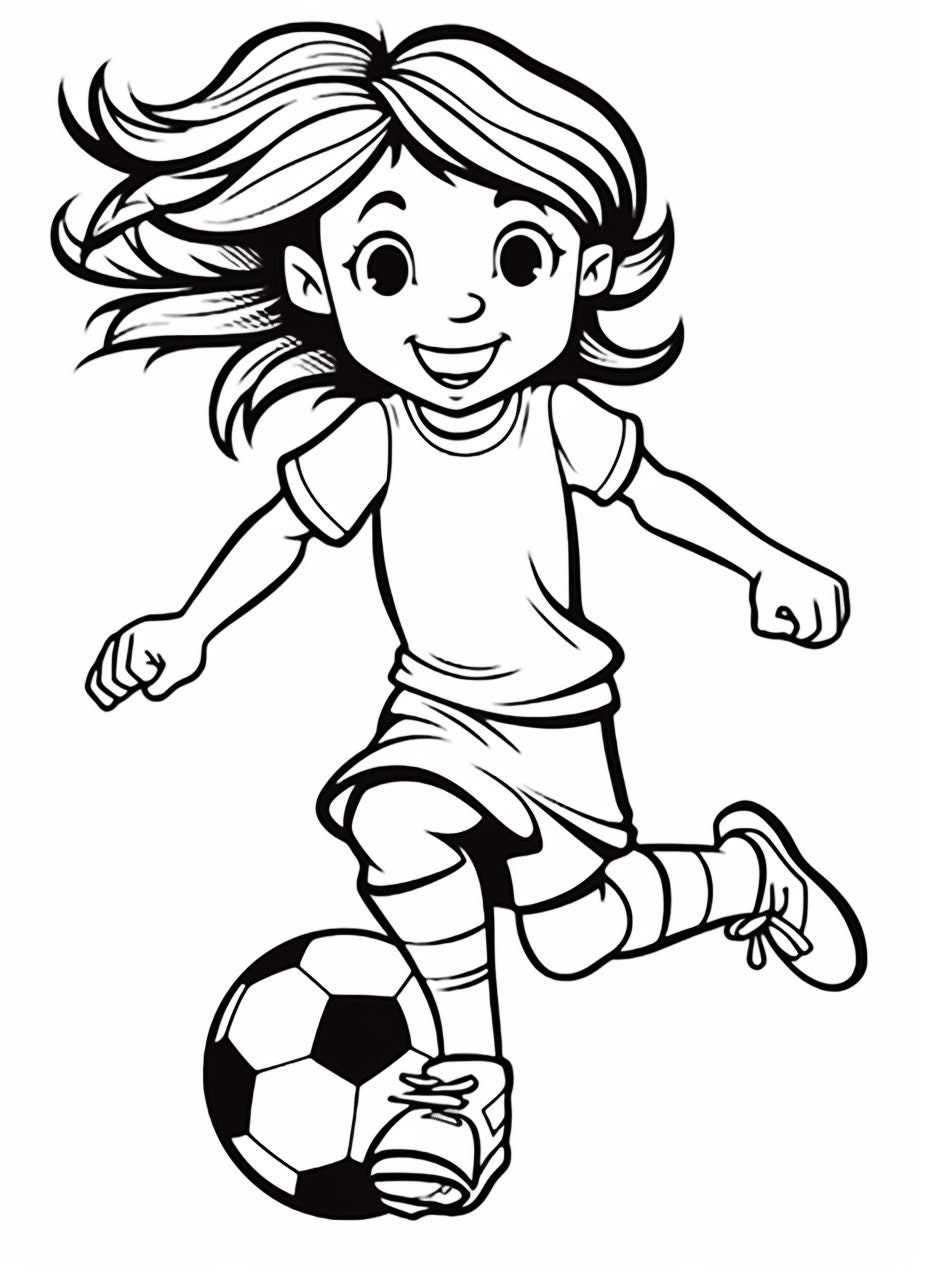 Girl Soccer Player coloring page