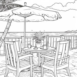 50 Beach Huts and Houses Coloring PDF - Coastal Home Art, Instant Download