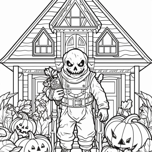 Eerie Escapes: 61 Haunted House Coloring Pages for Spooky Creativity