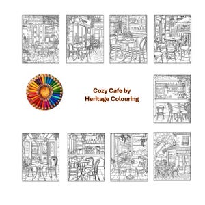 200 Cozy Café Coloring Pages - 100 PDF-ów + BONUS 200 plików PNG! Idealne dla miłośników kawy i artystów
