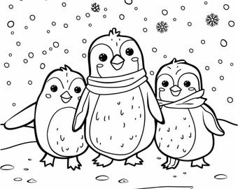 140 Winter Coloring Pages | PDF with Instant Download + JPG & PNG Files