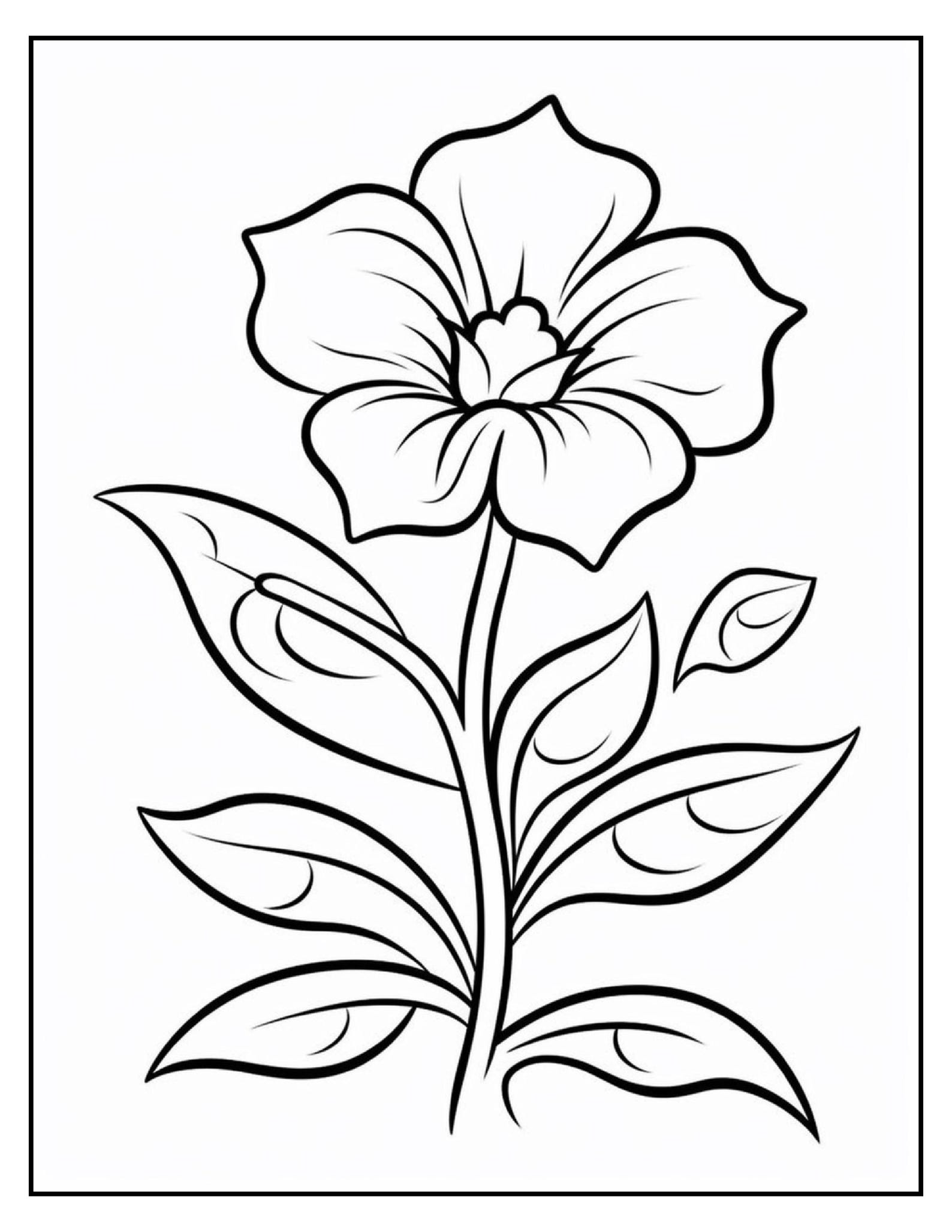 53 Easy Flower Coloring Pages Instant PDF Download Relaxing Floral ...