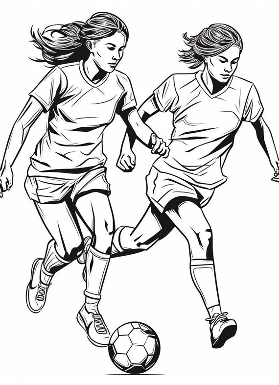 Girl Soccer Player coloring page